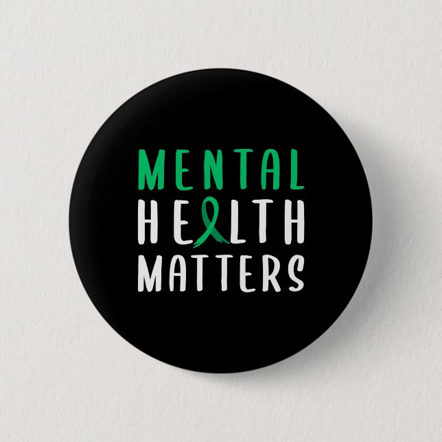 Health Problems Green Ribbon  2 Inch Round Button (Front)