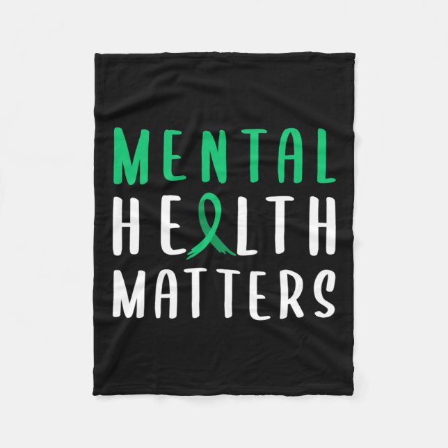 Health Problems Green Ribbon  Fleece Blanket (Front)
