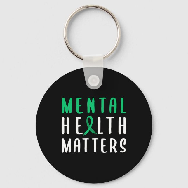 Health Problems Green Ribbon  Keychain (Front)