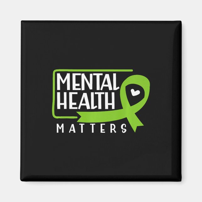 Health Problems Green Ribbon Mental Health Awarene Magnet (Front)
