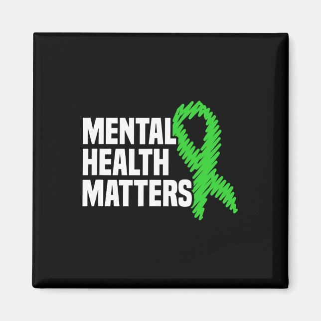 Health Problems Green Ribbon Mental Health Awarene Magnet (Front)