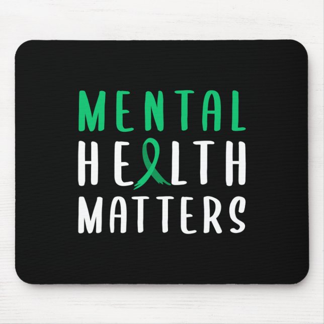 Health Problems Green Ribbon  Mouse Pad (Front)