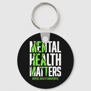 Health Problems Green Ribon Mental Health Awarenes Keychain