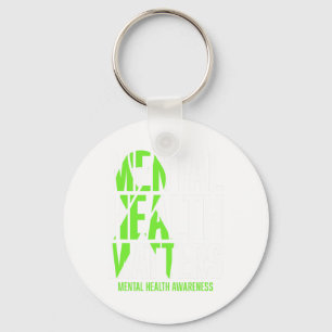 Health Problems Green Ribon Mental Health Awarenes Keychain