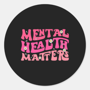 Health Problems Groovy Psychologist Therapy Squad  Classic Round Sticker