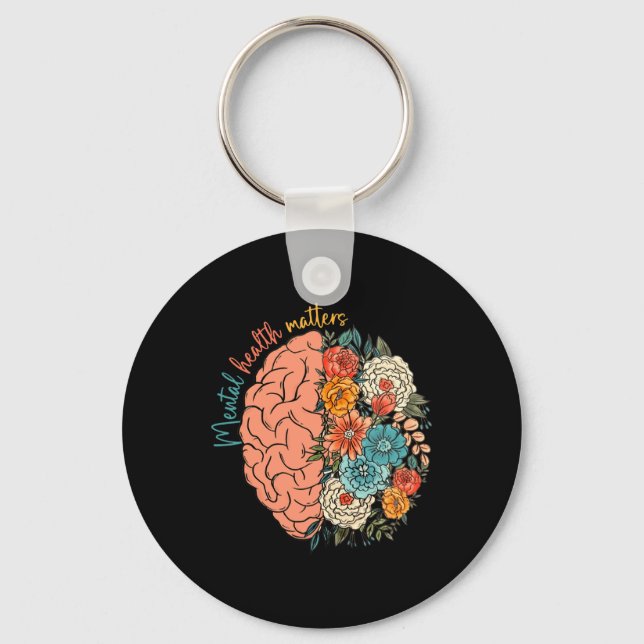Health Problems Human Brain Illness Awareness  Keychain (Front)