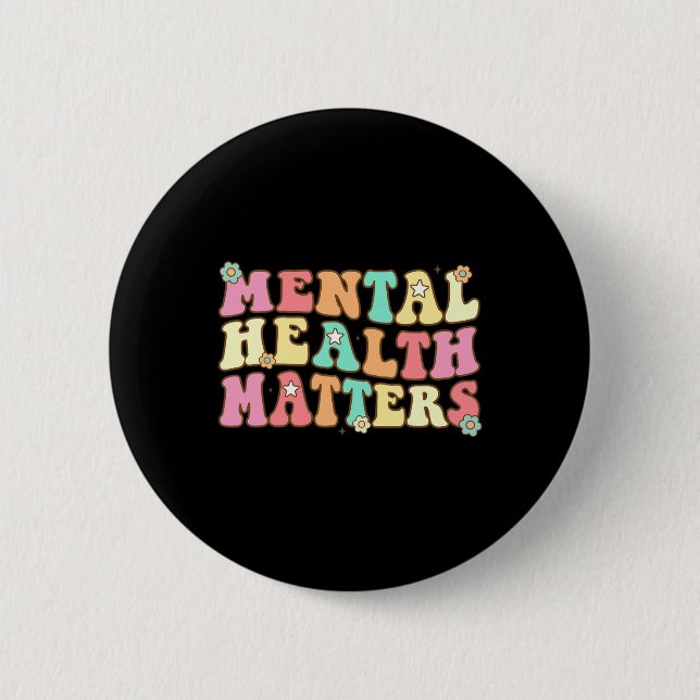 Health Problems Human Brain Illness Awareness Men  2 Inch Round Button (Front)