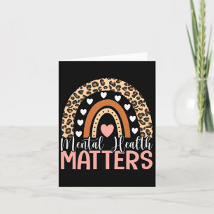 Health Problems Leopard Print Boho Rainbow Awarene Card