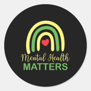 Health Problems Rainbow Retro National Awareness M Classic Round Sticker