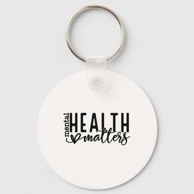 Health Problems Retro Human Brain Illness Awarenes Keychain (Front)