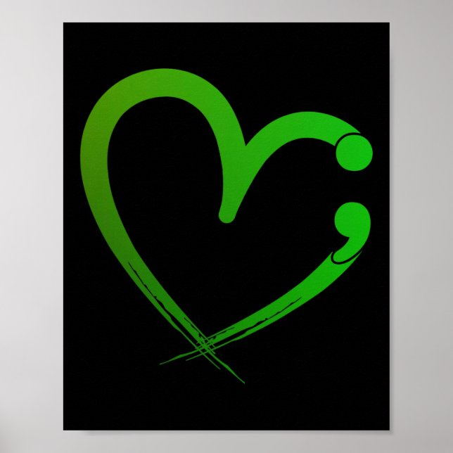 Health Problems Semicolon Heart Awareness Month  Poster (Front)