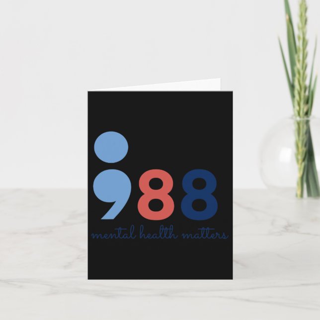 Health Problems Semicolon Suicide Hotline Preventi Card (Front)