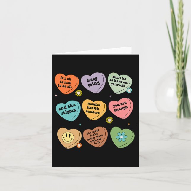 Health Problems You Are Enough Self Care Awareness Card (Front)