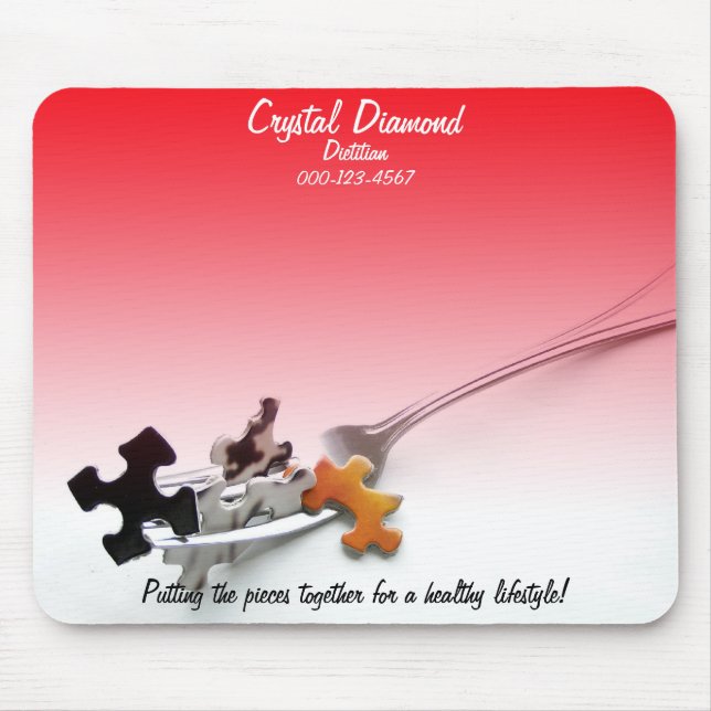 Health Puzzle Concept Red Ombre Template Mouse Pad (Front)