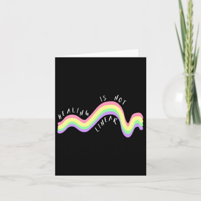Health Quote Healing Is Not Linear Rainbow  Card (Front)
