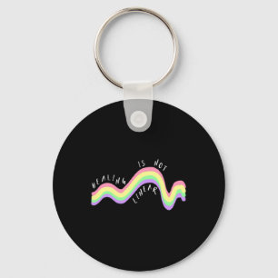 Health Quote Healing Is Not Linear Rainbow  Keychain