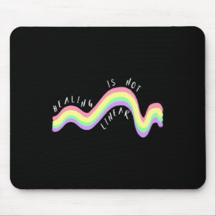 Health Quote Healing Is Not Linear Rainbow  Mouse Pad