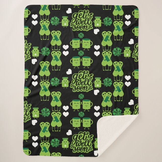 Health Recovery Get Well Soon   Sherpa Blanket (Front)