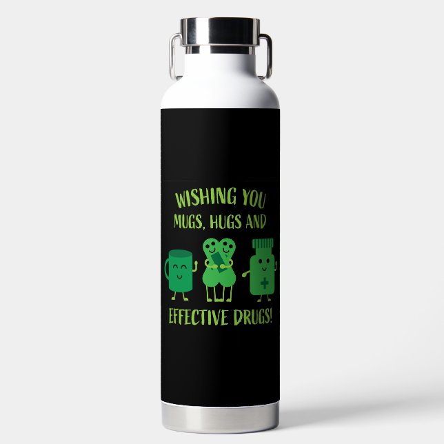 Health Recovery Get Well Soon   Water Bottle (Front)