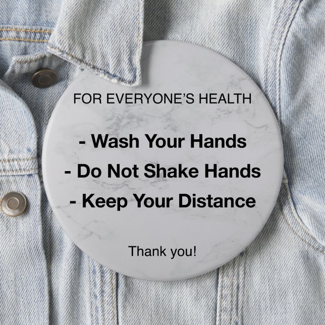 Health Rules | Disease Prevention 6 Inch Round Button (In Situ)