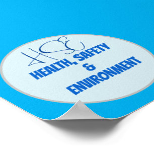 Health Safety Environment Minimalistic Design Blue Poster
