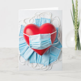 Health Safety Heart Mask Card
