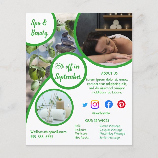 health spa poster flyer wellness center gym fit (Front)