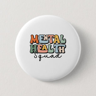 Health Squad Brain Illness Mental Health Awareness 2 Inch Round Button