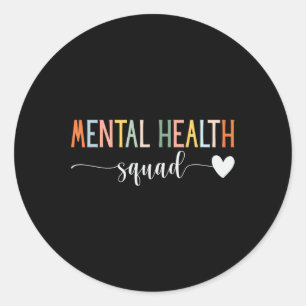 Health Squad Brain Illness Mental Health Awareness Classic Round Sticker