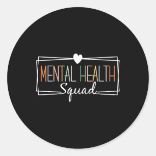 Health Squad Brain Illness Mental Health Awareness Classic Round Sticker