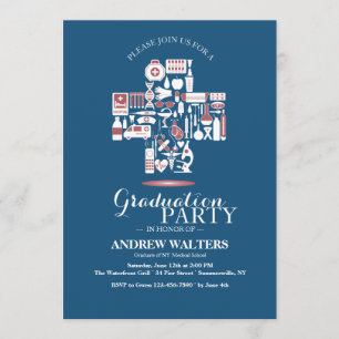 Health Symbol Graduation Invitation