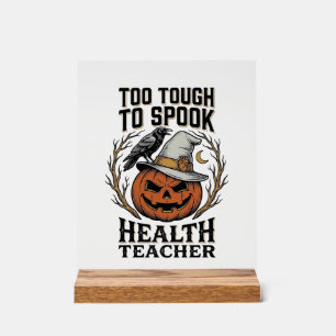 Health Teacher Halloween Shirt Vintage Engraved Pu Acrylic Sign