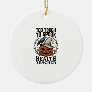 Health Teacher Halloween Shirt Vintage Engraved Pu Ceramic Ornament
