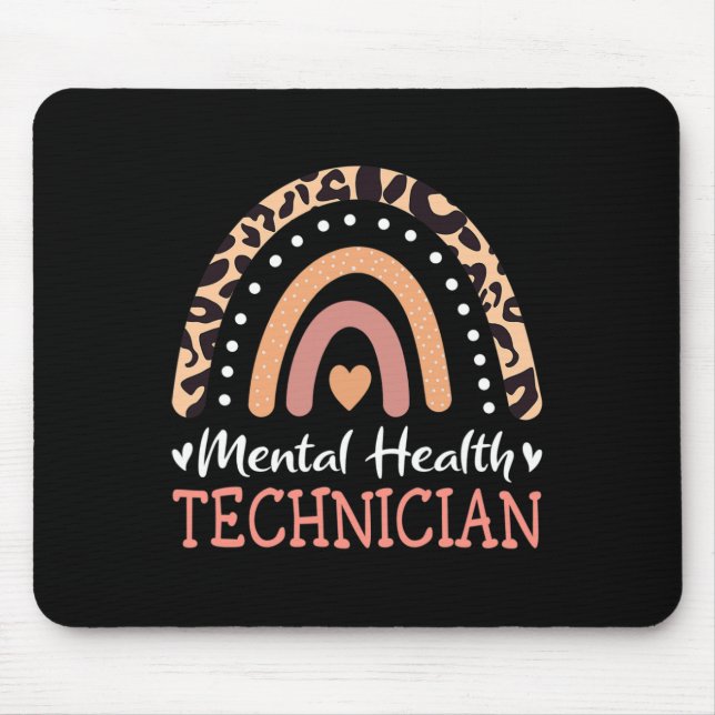 Health Technician Leopard Rainbow  Mouse Pad (Front)