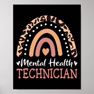 Health Technician Leopard Rainbow  Poster