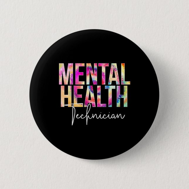 Health Technician Tie Dye School Appreciation  2 Inch Round Button (Front)