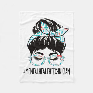 Health Technician Week Appreciation Women Messy Bu Fleece Blanket