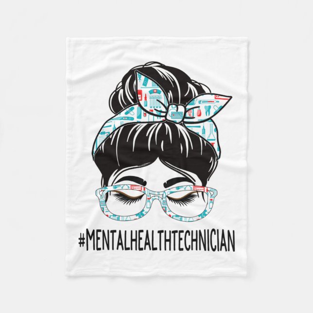 Health Technician Week Appreciation Women Messy Bu Fleece Blanket (Front)