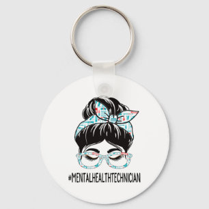 Health Technician Week Appreciation Women Messy Bu Keychain