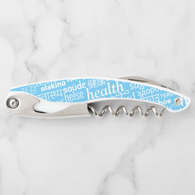 Health Text Multi Language Waiter's Corkscrew (Front)