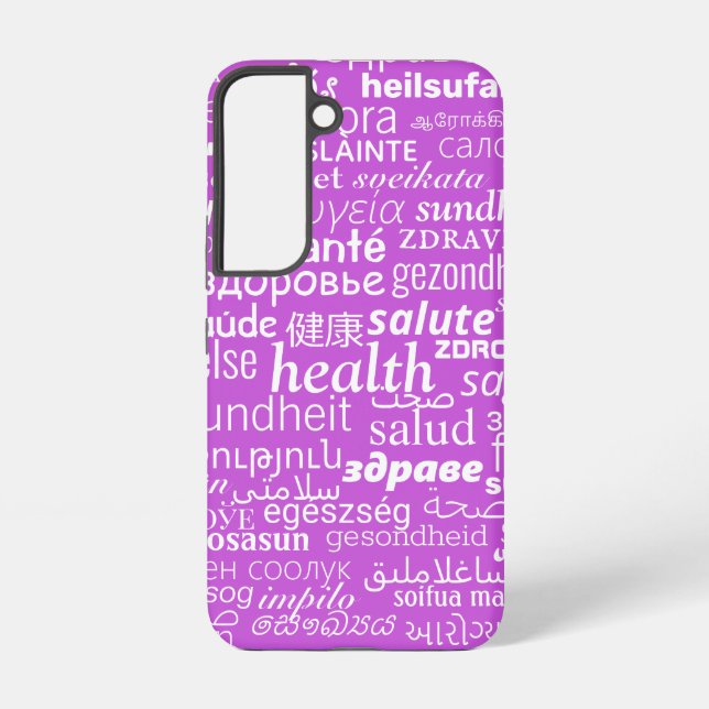Health Text Text Custom Colour Personalized Purple Samsung Galaxy S22 Case (Back)