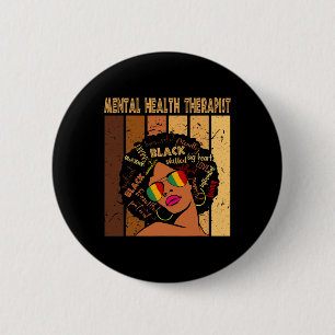 Health Therapist Afro Women Black History Month 1  2 Inch Round Button