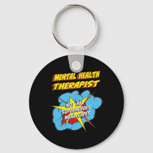 Health Therapist Fun Superhero Job Keychain