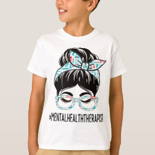 Health Therapist Week Appreciation Women Messy Bun T-Shirt