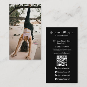 Health Wellness Blogger Content Creator Full Photo Business Card