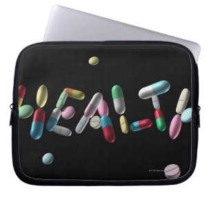 'HEALTH' written with pills Laptop Sleeve