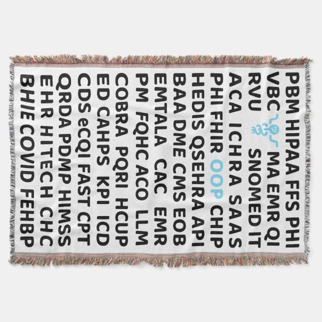 Healthcare Acronym Throw Blanket (Front)