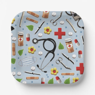 Healthcare Celebration Party Paper Plate
