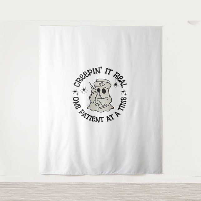 Healthcare Halloween, Creeping It Real One Patient Tapestry (Front)