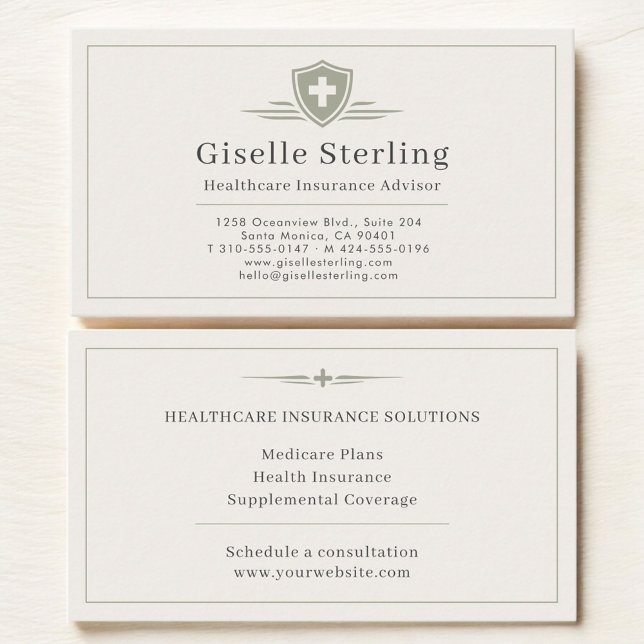 Healthcare Insurance Advisor Business Card (Creator Uploaded)